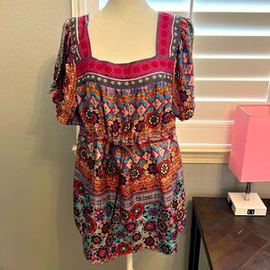 JOHNNY WAS 100% Silk Flowy Blouse Tunic